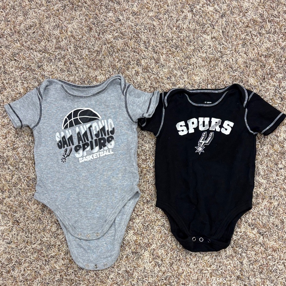 NBA Spurs Kids Bodysuit Set - Gray & Black